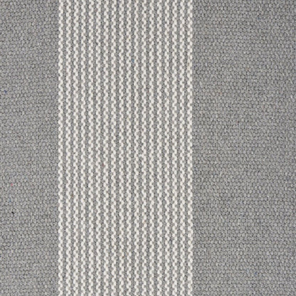 19" Set of Four Gray And White Striped Cotton Placemats