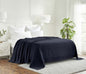 King Navy Blue Cotton Woven Chevron Blanket