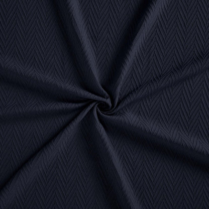 King Navy Blue Cotton Woven Chevron Blanket