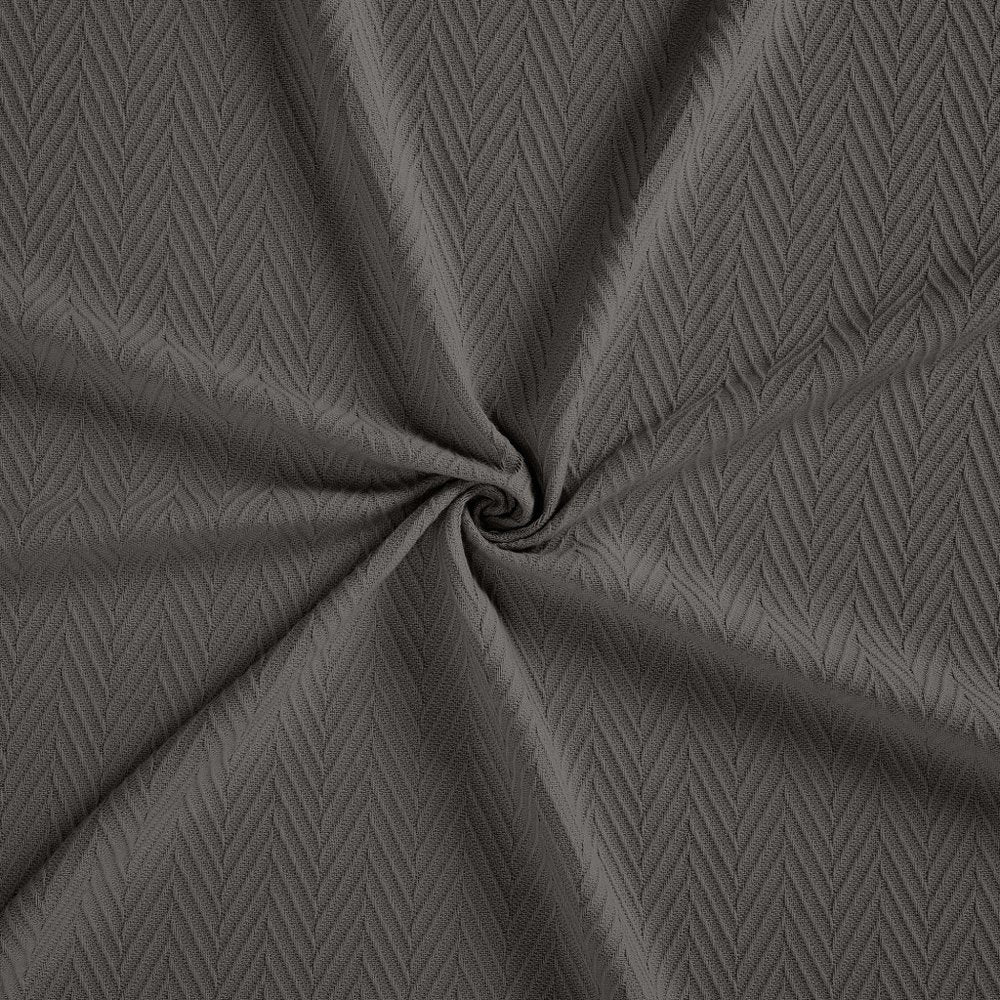Twin Charcoal Cotton Woven Chevron Blanket
