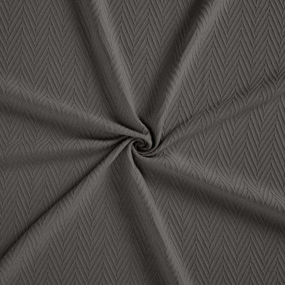 Twin Charcoal Cotton Woven Chevron Blanket