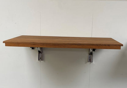 16" X 22" Brown Teak Wall Mount Rectangular Shower Bench