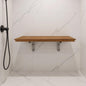 16" X 22" Brown Teak Wall Mount Rectangular Shower Bench