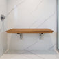 16" X 28" Brown Teak Wall Mount Rectangular Shower Bench