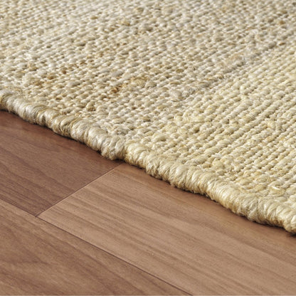 9' X 12' Natural and Ivory Abstract Hand Woven Area Rug