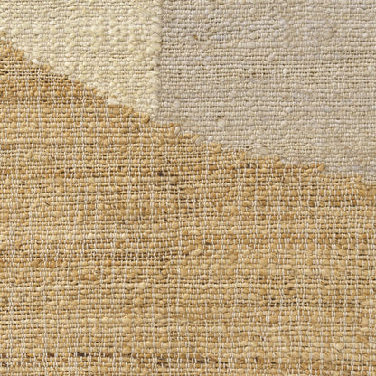 9' X 12' Natural and Ivory Abstract Hand Woven Area Rug