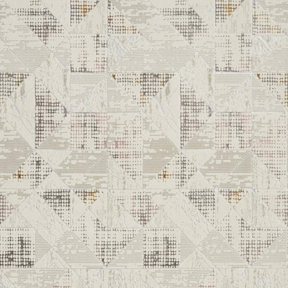 9' X 13' Ivory Teal Blue and Black Abstract Non Skid Area Rug