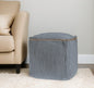 18" Gray and Natural Cotton And Jute Cube Pouf Ottoman