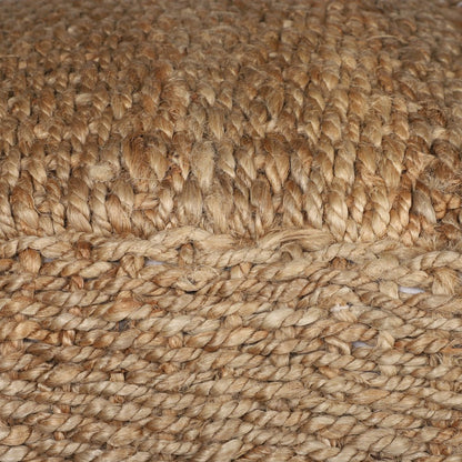18" Natural Jute Woven Blend Cube Pouf Ottoman