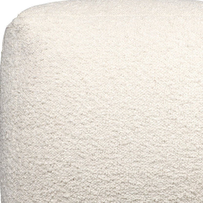 18" Beige Polyester Cube Outdoor Pouf Ottoman
