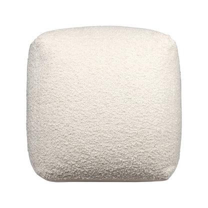 18" Beige Polyester Cube Outdoor Pouf Ottoman