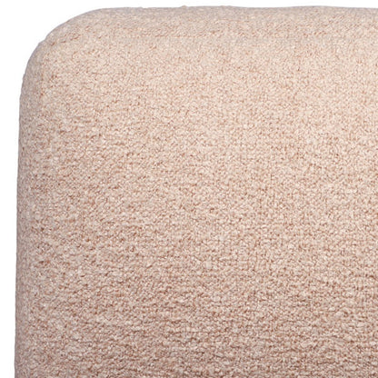 18" Beige Polyester Cube Outdoor Pouf Ottoman
