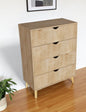 30" Natural Wood Four Drawer Dresser