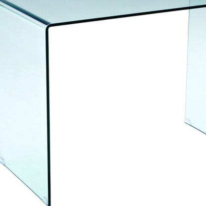 43" Clear Glass Computer Desk