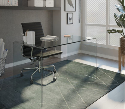 50" Clear Glass Computer Desk