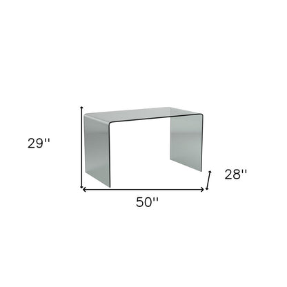 50" Clear Glass Computer Desk