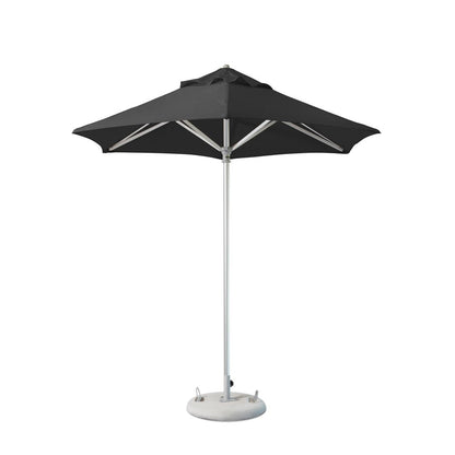 Sombrilla redonda de poliéster negro de 2,7 m para patio