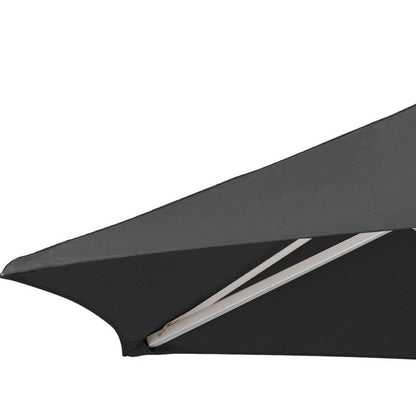 Sombrilla redonda de poliéster negro de 2,7 m para patio