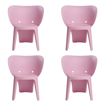 Set Of Four Pink Heavy Duty Plastic Juvenile Chairs