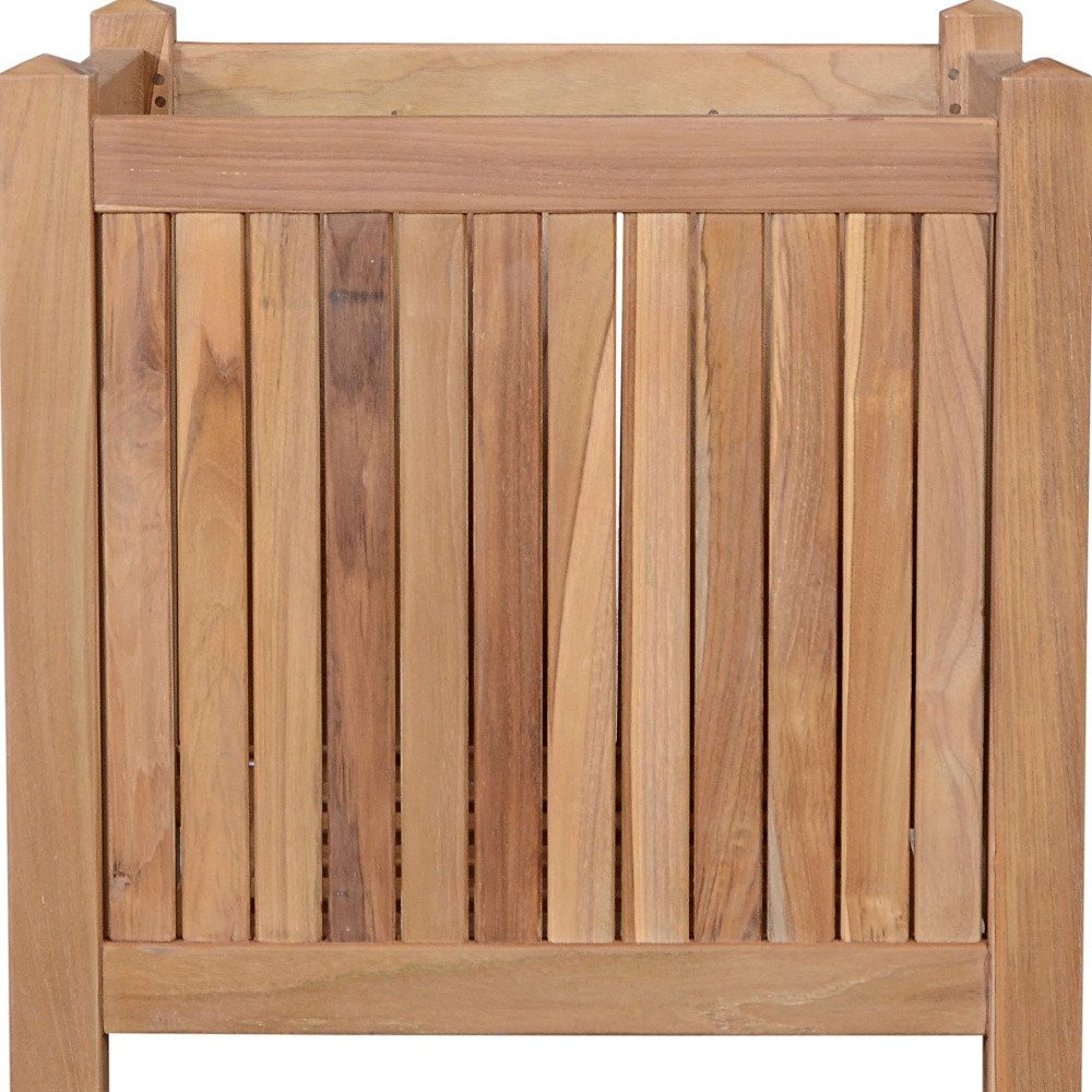 Jardinera cuadrada de madera maciza natural de 22" para interior y exterior