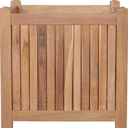 Jardinera cuadrada de madera maciza natural de 22" para interior y exterior