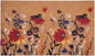 24" X 36" Natural Red and Yellow Coir Floral Outdoor Door Mat