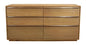Cómoda doble de seis cajones de madera maciza marrón de 72"