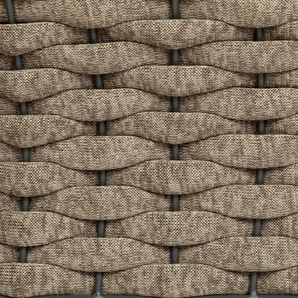 Sillón de exterior de aluminio tejido gris y topo de 81 cm con cojín topo
