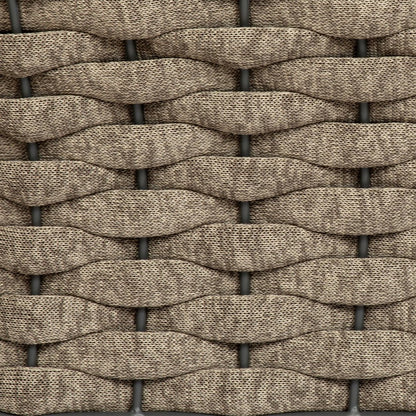 Sillón de exterior de aluminio tejido gris y topo de 81 cm con cojín topo