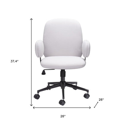 Beige and Black Adjustable Height Swivel Rolling Office Chair