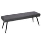 54" Dark Gray and Black Faux Leather Upholstered Dining Bench