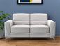 Loveseat de piel sintética gris claro y plateado de 63"