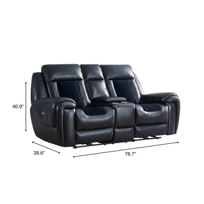 79" Black Power Reclining Loveseat With Storage