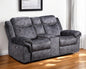Loveseat eléctrico reclinable de microfibra gris oscuro de 79" con almacenamiento
