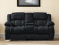 Loveseat reclinable manual negro de 77" con almacenamiento