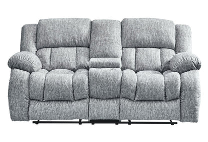 Loveseat reclinable manual gris claro de 77" con almacenamiento