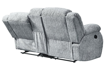 Loveseat reclinable manual gris claro de 77" con almacenamiento