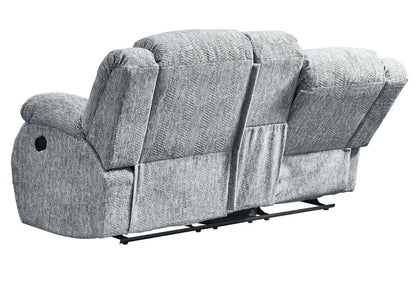 Loveseat reclinable manual gris claro de 77" con almacenamiento