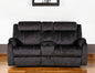 Loveseat reclinable manual de microfibra gris oscuro de 70" con almacenamiento