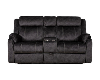 Loveseat reclinable manual de microfibra gris oscuro de 70" con almacenamiento