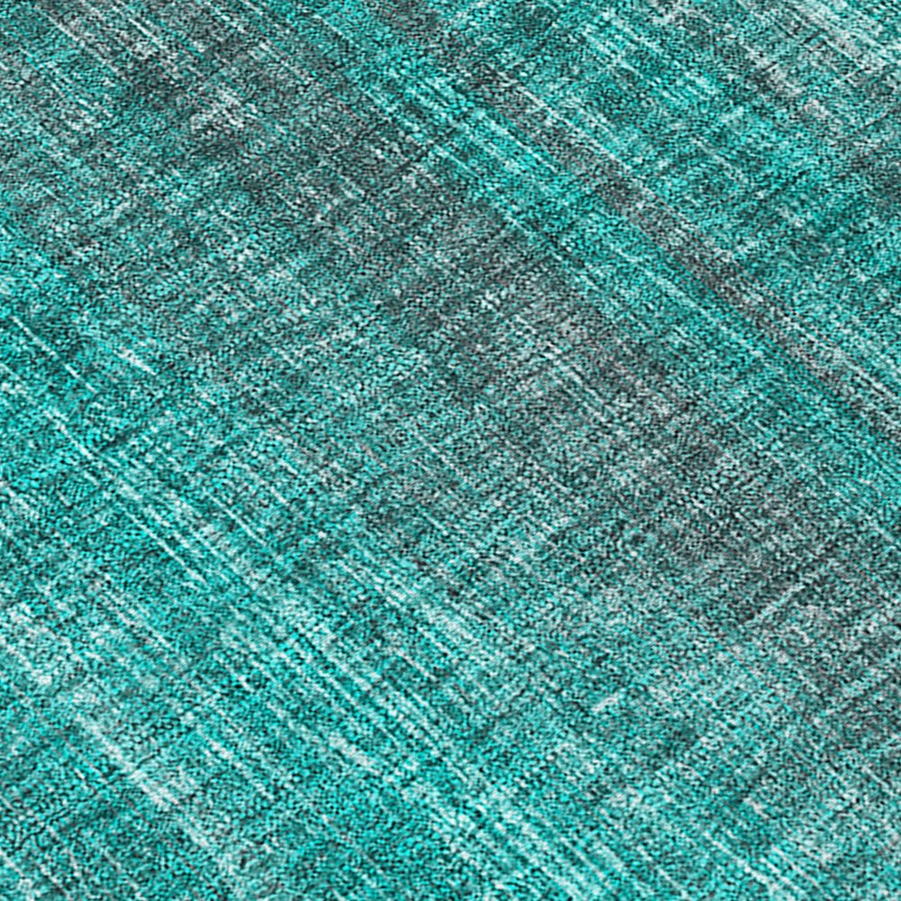 9' X 12' Teal Striped Washable Non Skid Indoor Outdoor Area Rug