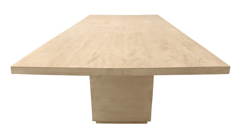 108" Natural Solid Wood Pedestal Base Dining Table