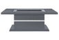 52" Dark Gray Wood And Faux Crystal Pedestal Coffee Table