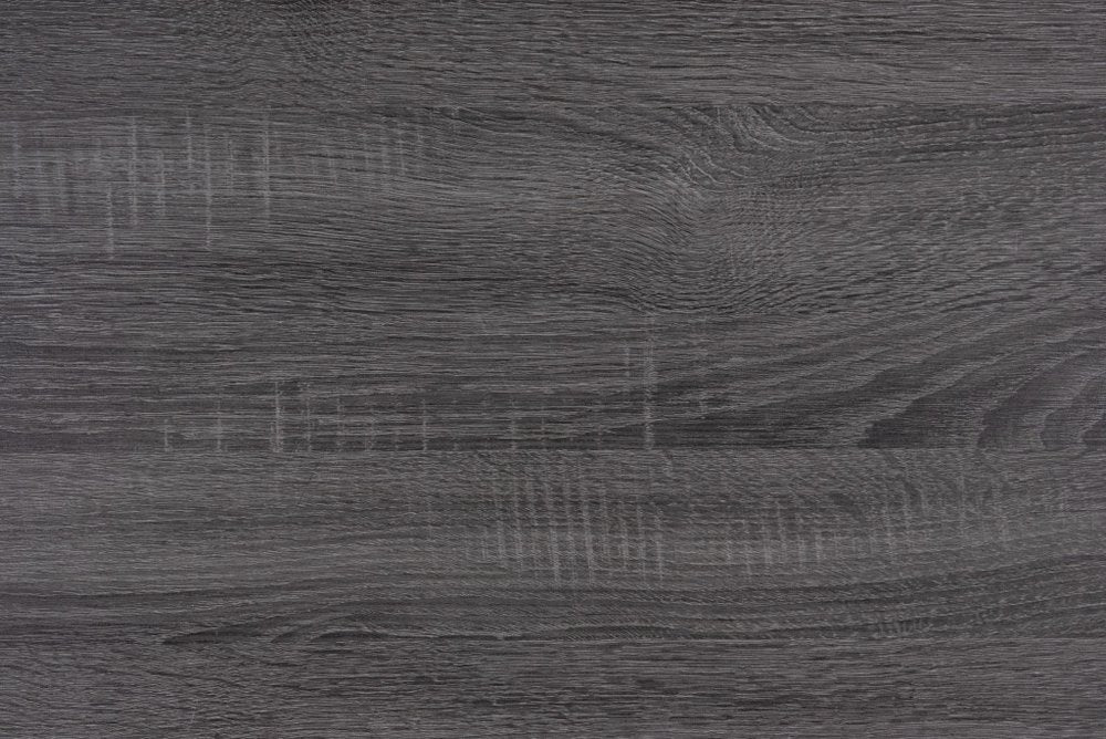 Cómoda doble de madera negra y gris de 58" con seis cajones