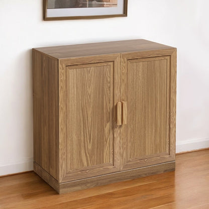 31" Natural Textured Door Accent Cabinet With Three Shelves