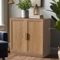 31" Natural Textured Door Accent Cabinet With Three Shelves