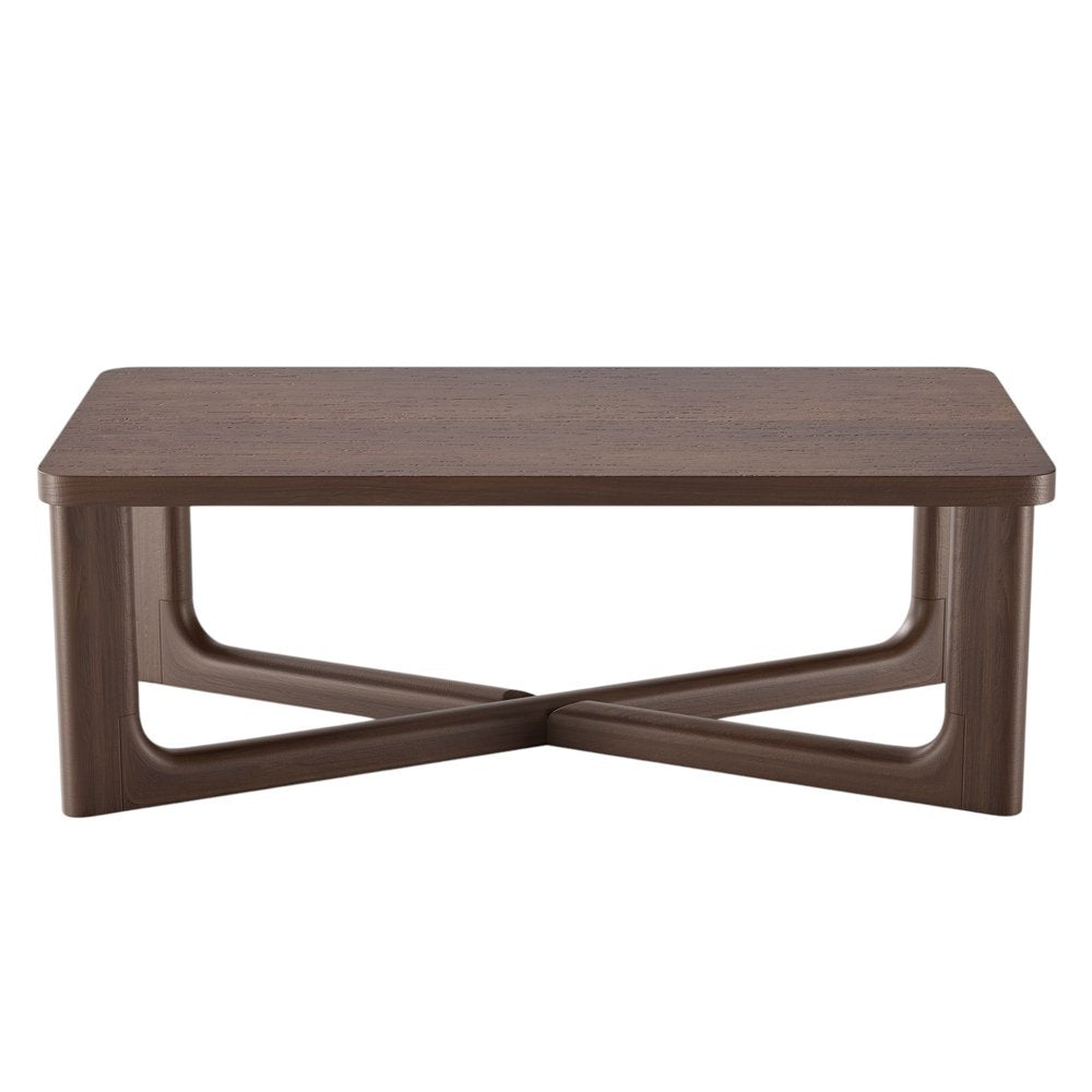 50" Walnut Solid Wood Cross Legs Coffee Table