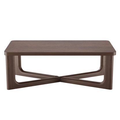 50" Walnut Solid Wood Cross Legs Coffee Table