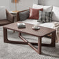 50" Walnut Solid Wood Cross Legs Coffee Table