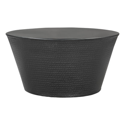 33" Black Iron Round Solid Coffee Table